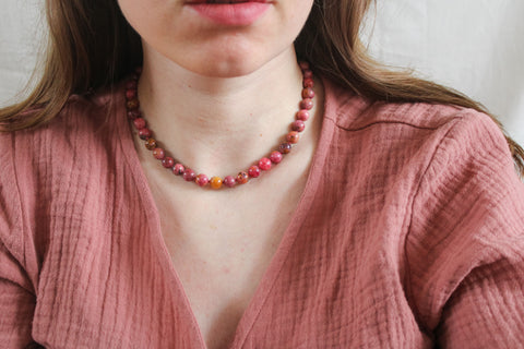 'Ella' Rhodocrosiet Ketting