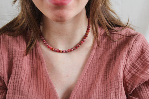 'Mabel' Rhodocrosiet Ketting