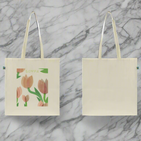 Tote shopping bag - fairtrade cotton 140g/m² 38x10x42cm