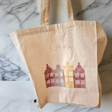 Tote shopping bag - fair trade cotton 140g/m² 38x10x42cm