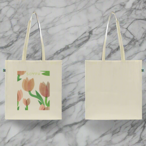 Tote shopping bag - fair trade cotton 140g/m² 38x10x42cm