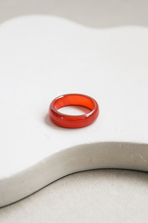 'Sorel' Rode Agaat Ring (US 7.5, 17.7mm)