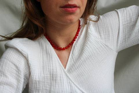 'Ella' Rode Carneool Ketting