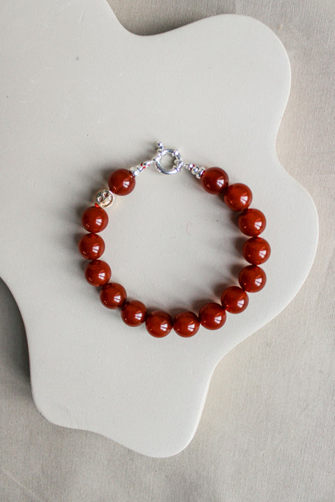 'Julie' Rode Carneool Armband