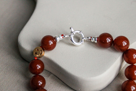 'Julie' Rode Carneool Armband