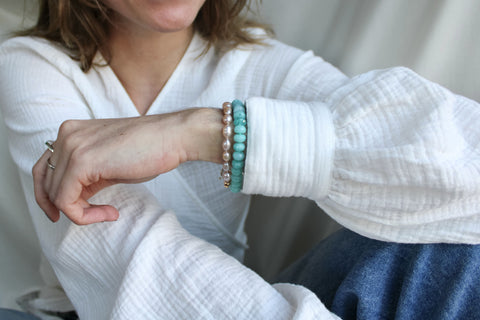 'Giselle' Rosé Parel Armband