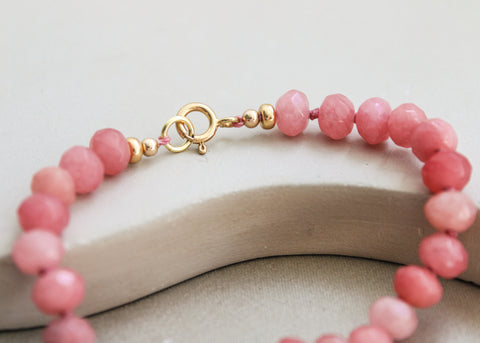 Roze opaal armband 'Caro'