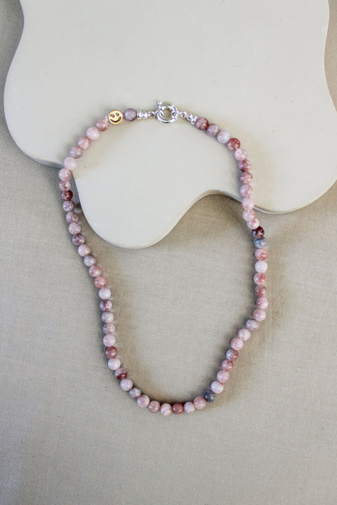 'Mabel' Roze Opaal Ketting