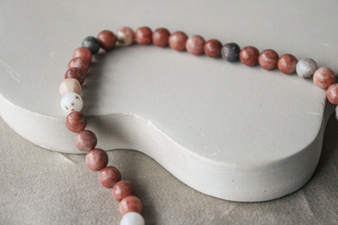 'Mabel' Roze Opaal Ketting