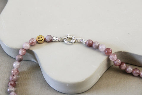 'Mabel' Roze Opaal Ketting