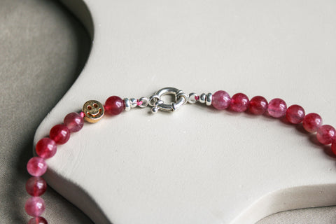 'Mabel' Roze Toermalijn Ketting