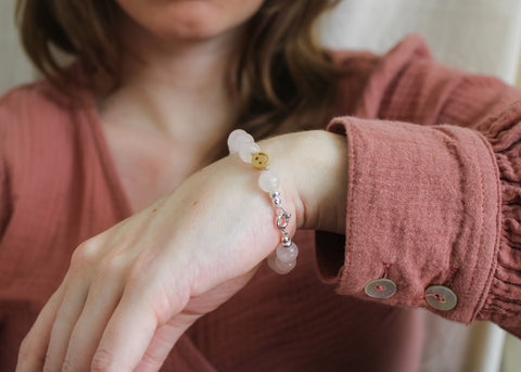 Rozenkwarts armband 'Emma'