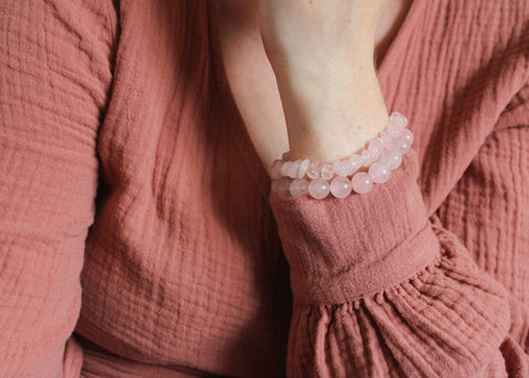 Rozenkwarts armband 'Josie'