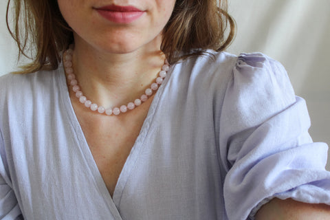 'Ella' Rozenkwarts Ketting