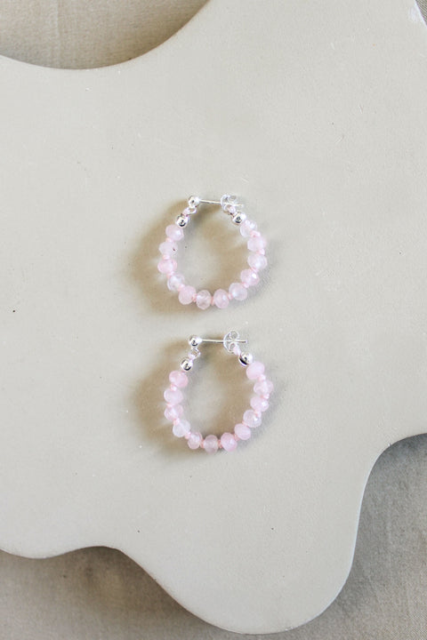 'Lotte' Rozenkwarts Oorbellen