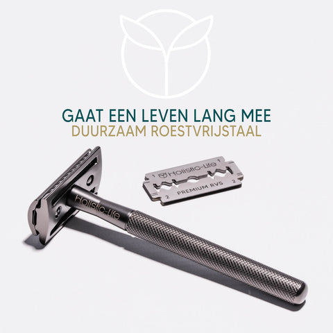 Safety Razor met langer handvat voor extra grip en scheergemak.