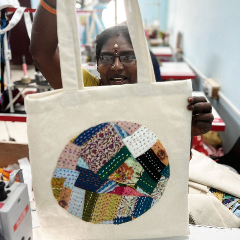 Sari patchwork cotton tote bag - Shakti.ism | शक्तिवाद