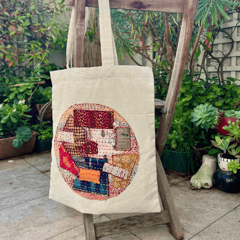Sari patchwork cotton tote bag - Shakti.ism | शक्तिवाद