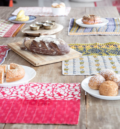 Sari placemats, handmade, set of 2, table mats, reversible - Shakti.ism | शक्तिवाद