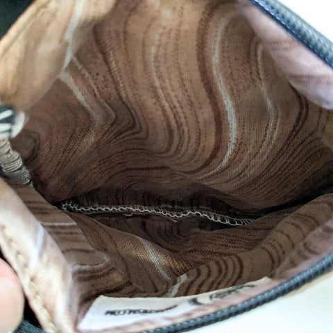 inside colourful sari pouch