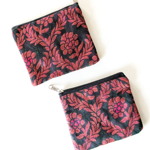 colourful sari pouches