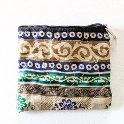 colourful sari pouch