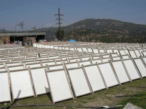 Luna-Leena slinger hond - gebroken wit/zwart - eco papier - hand gemaakt in Nepal