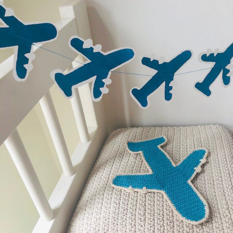 Luna-Leena slinger vliegtuig - blauw - eco papier - hand gemaakt in Nepal