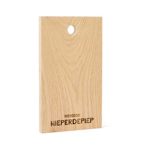 Plankjewel met eigen tekst Hieperdepiep Eiken FSC 100%