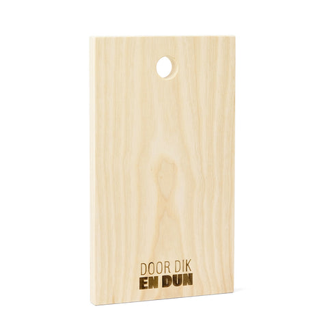 Plankjewel met eigen tekst Door dik en dun Essen FSC 100%
