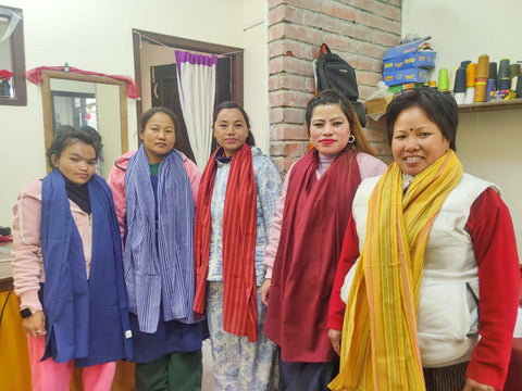 Soft cotton striped scarf, handwoven in Nepal - Shakti.ism | शक्तिवाद