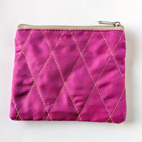 Upcycled Sari Coin Purses: Fair Trade Colourful Quilted Pouches