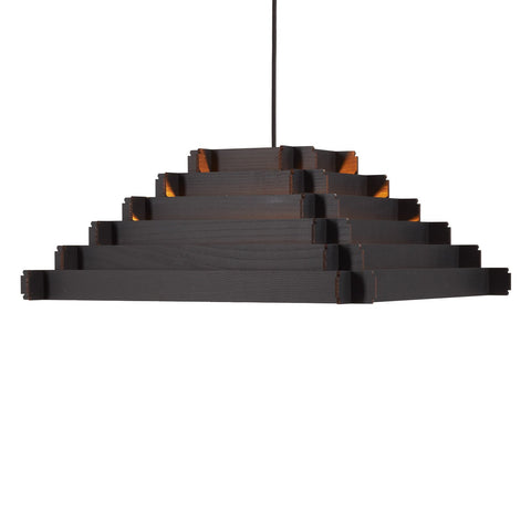 stapellamp hanglamp van zwart hout hans-agne jakobsson