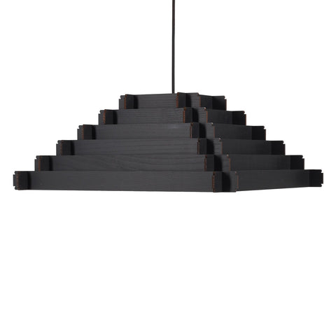 stapellamp hanglamp van zwart hout hans-agne jakobsson