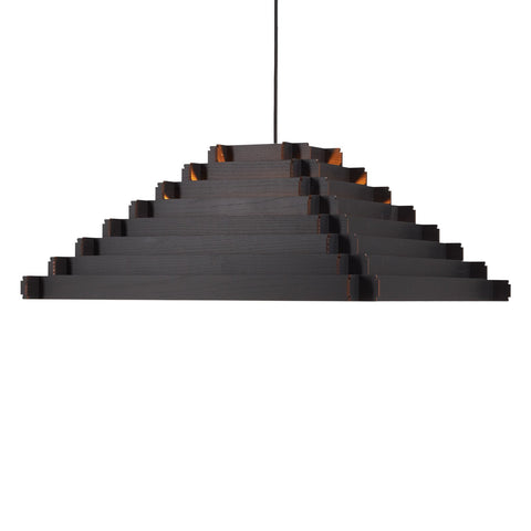 stapellamp hanglamp van zwart hout hans-agne jakobsson