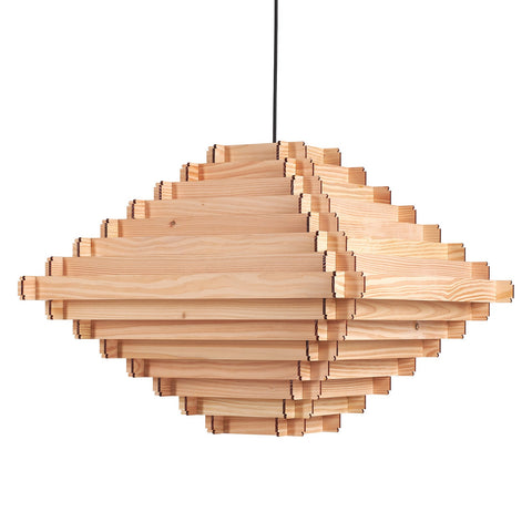 stapellamp hans-agne Jakobsson binthout naaldhout hanglamp van hout