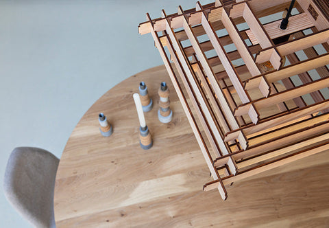 Stapellamp 52cm hanglamp van hout