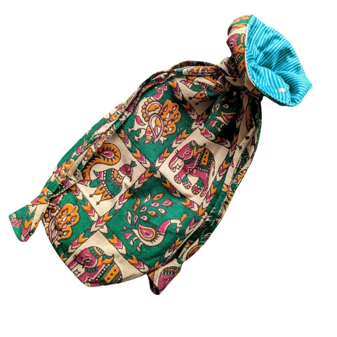 The perfect reusable gift bag, Handmade Kalamkari Cotton Pouch, Bottle Gift Bag - Shakti.ism | शक्तिवाद