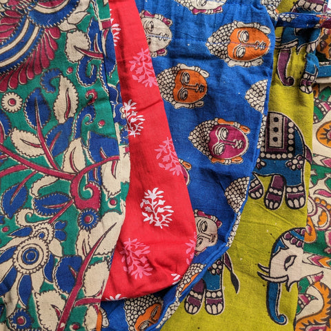 The perfect reusable gift bag, Handmade Kalamkari Cotton Pouch, Bottle Gift Bag - Shakti.ism | शक्तिवाद