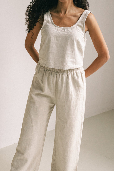 Beige linen set