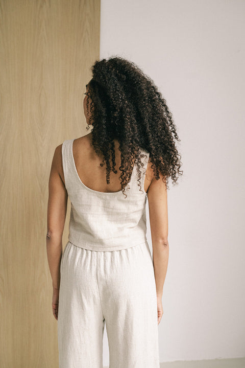 Beige linen set