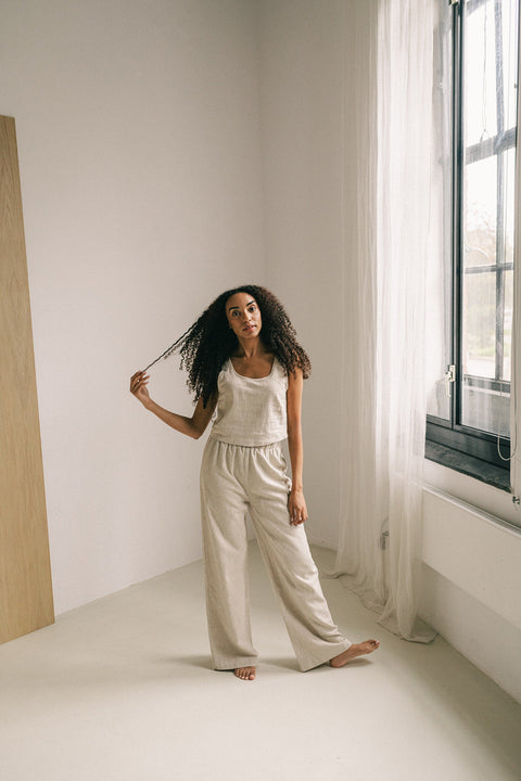Beige linen set