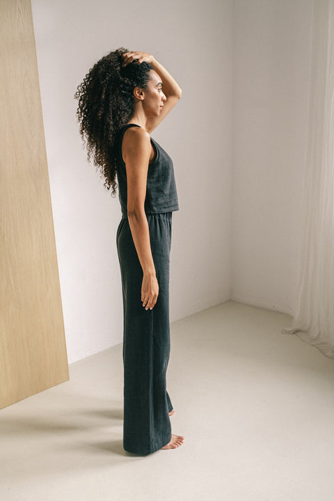 Black linen set