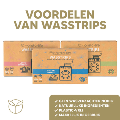 Wasstrips en wasmiddel met een langdurige geur, wasdoekjes.