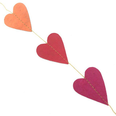 Luna-Leena wenskaart met slinger hart - multi - eco papier - handgemaakt in Nepal