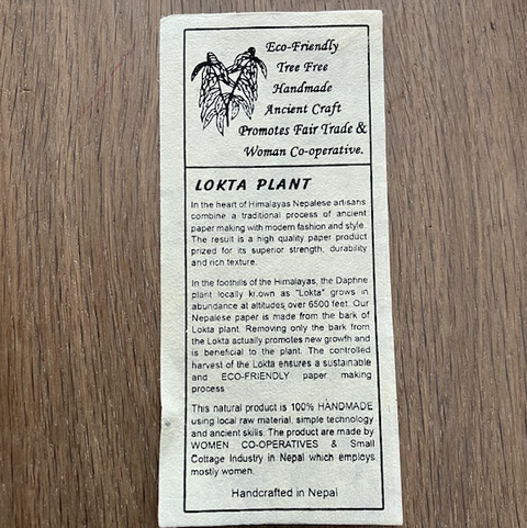 Luna-Leena wenskaart met slinger hart - multi - eco papier - handgemaakt in Nepal