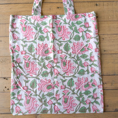 Block Printed Cotton Tote Bag: Ethically Handmade in India
