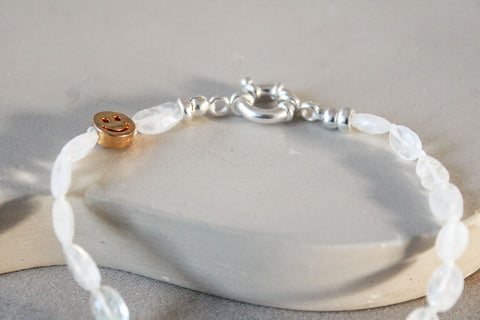 'Elvi' Witte Maansteen Armband