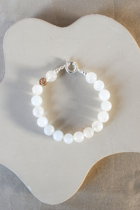 'Julie' Witte Maansteen Armband