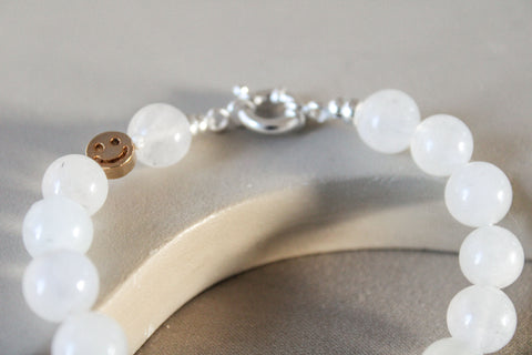 'Julie' Witte Maansteen Armband